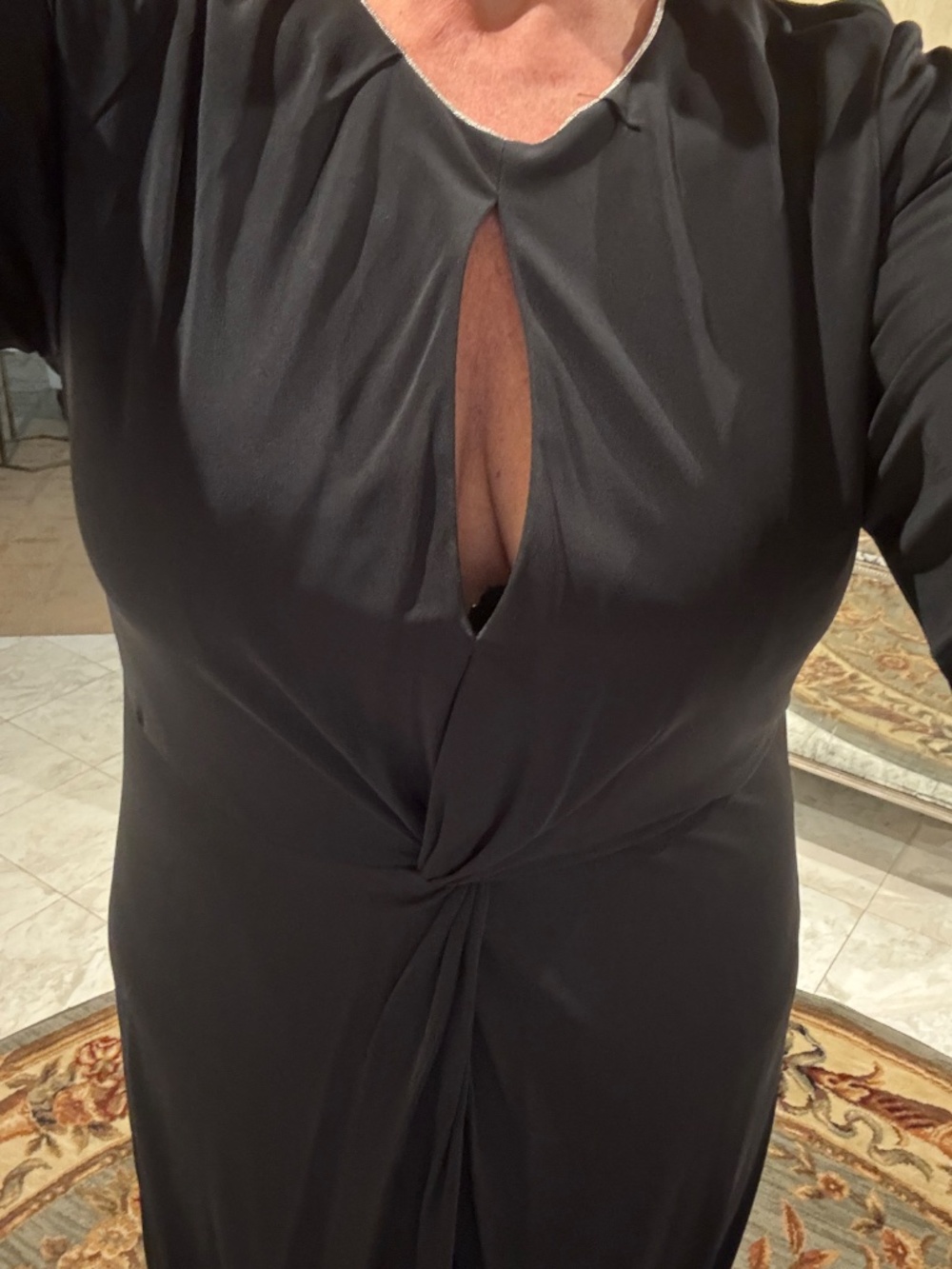 ABS Allen Schwartz Key Hole Twist Front Gown Plus Size